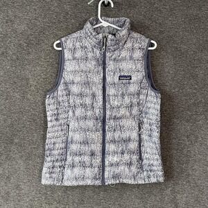 Patagonia Down Sweater Vest Womens Medium Gray Quilted Insulated Full Zip